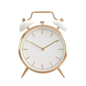 Modern Golden White Alarm Clock
