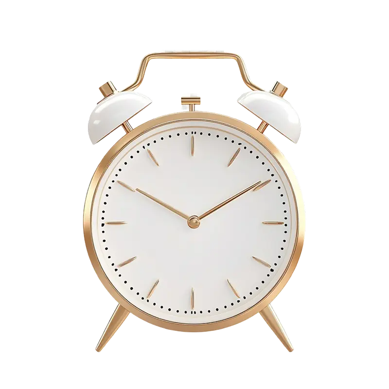Modern Golden White Alarm Clock