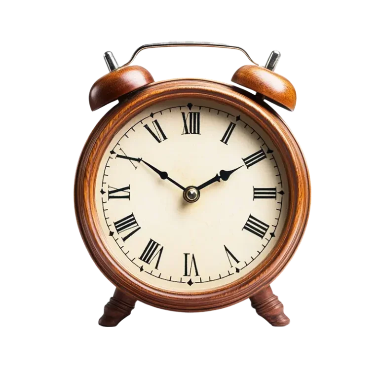 Vintage Wooden Roman Alarm Clock