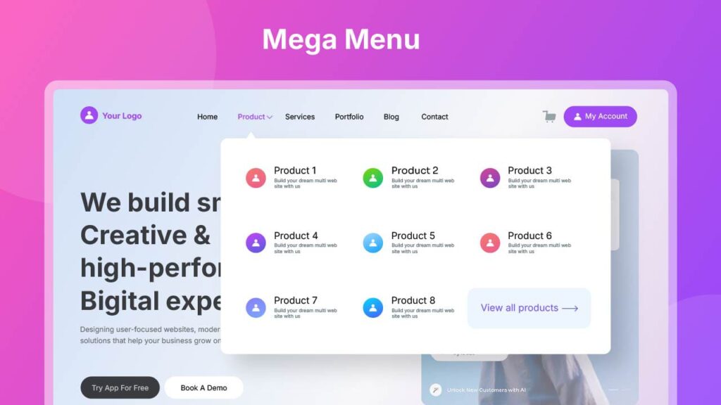 Mega Menu Builder - Wow Elements