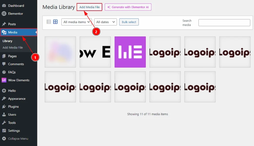 Uploading SVG Before Enabling the SVG Support Feature - Media Tab 01