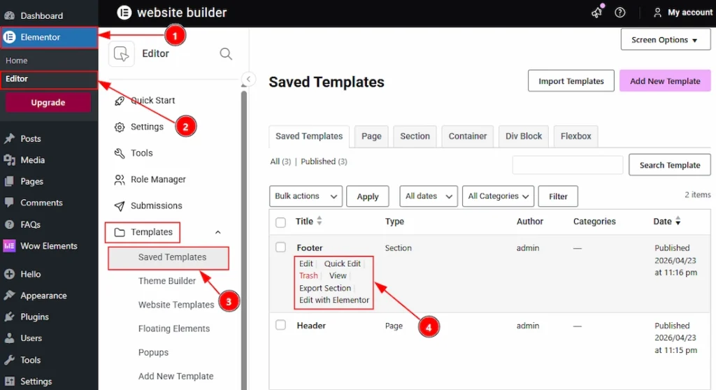 Before Enabling the Duplicator Feature - Visual of the Templates Tab