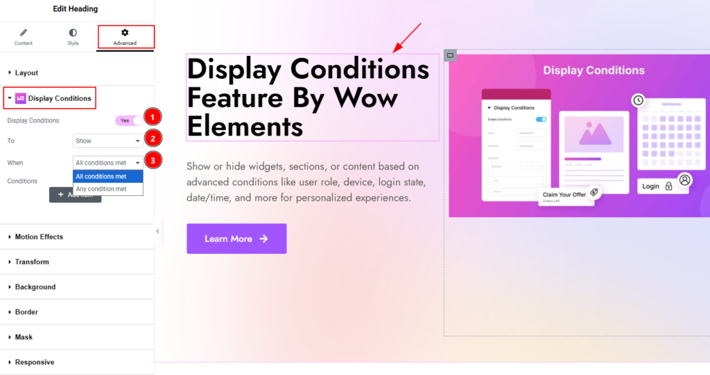 Display Condition 01