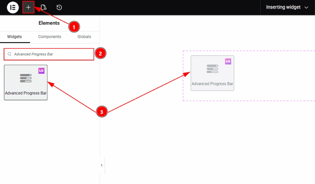 Inserting The Advanced Progress Bar Widget