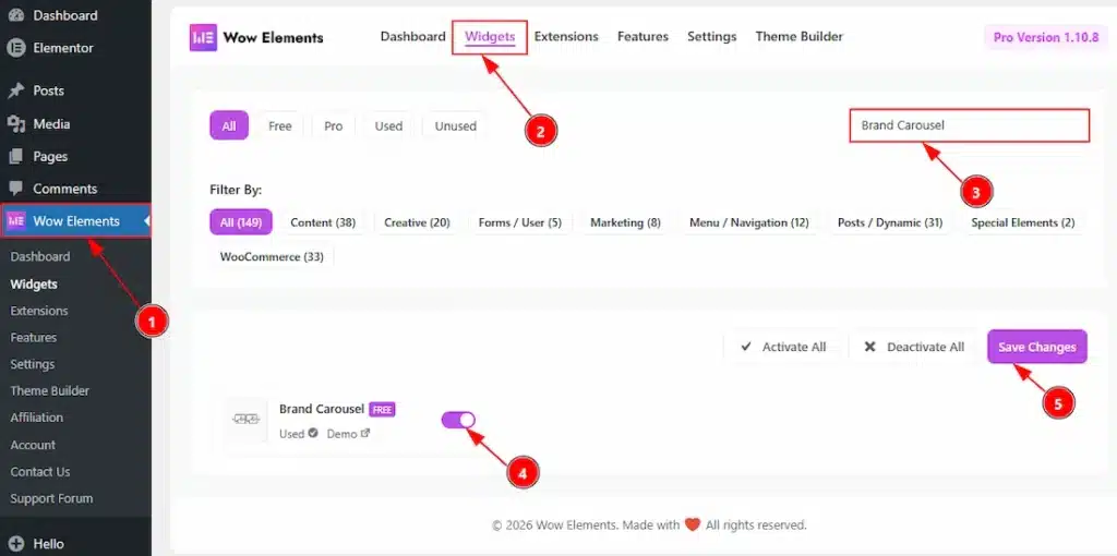 Enable Brand Carousel Widget