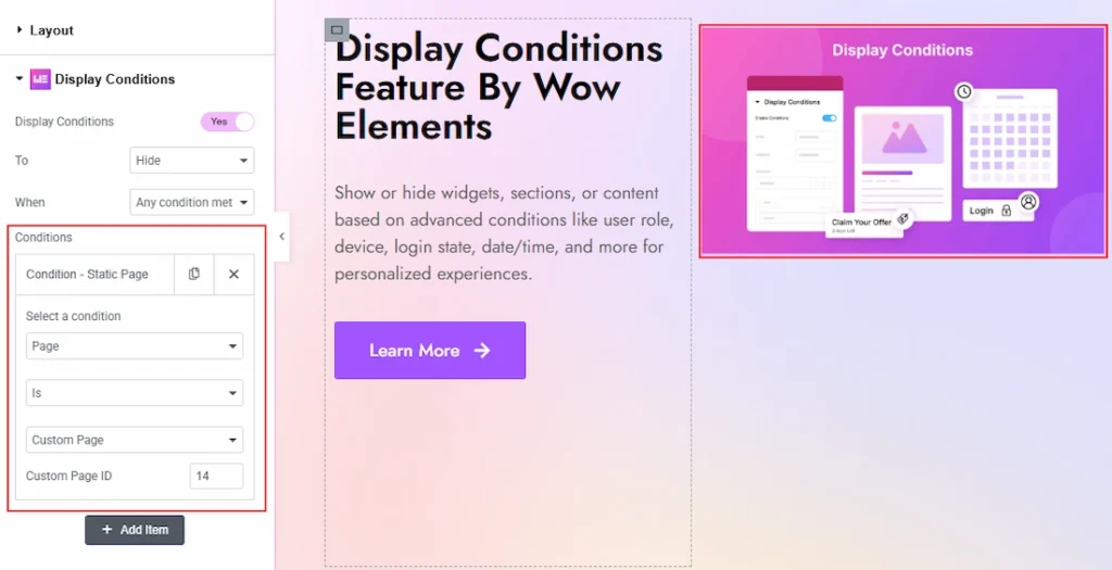 Post Type Condition Example 01
