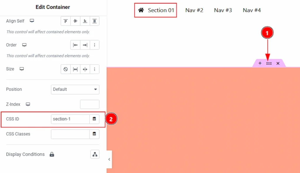 Set Up CSS ID to Section