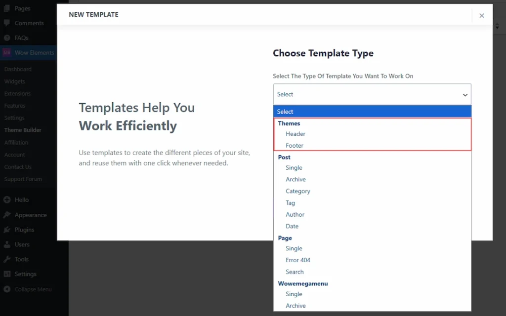 Themes Type Templates