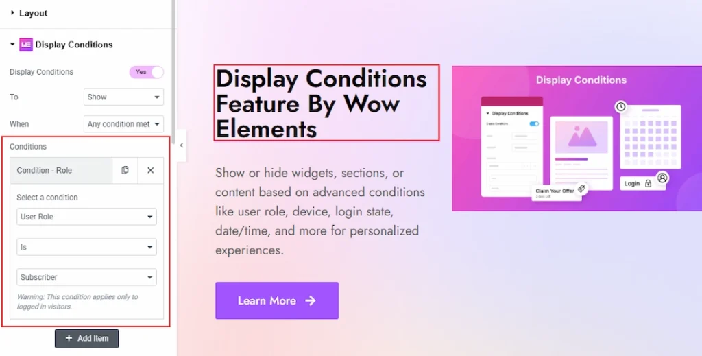 User Condition Example 02