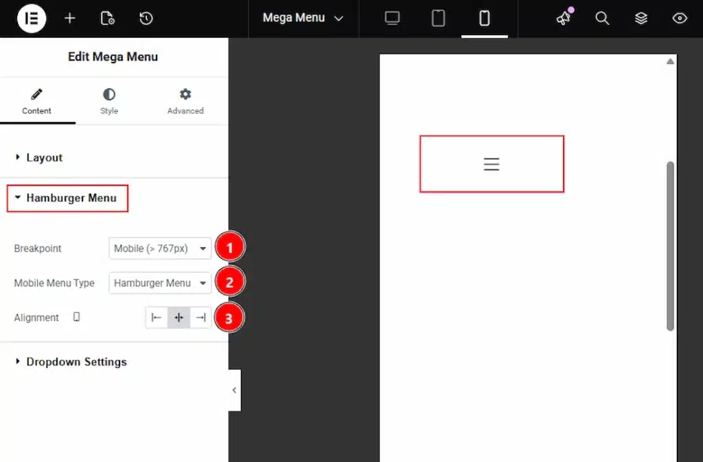 Content - Hamburger Menu 01