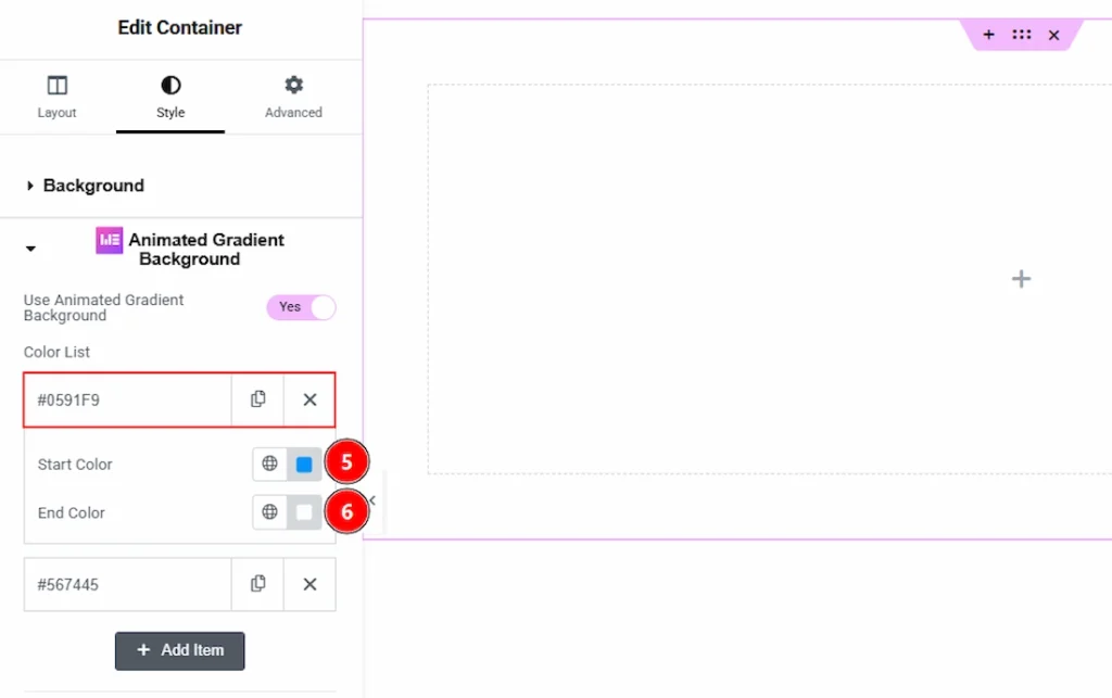 Configuring the Animated Gradient Background Extension 02