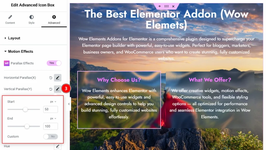 Configuring the Parallax Effects Extension 02