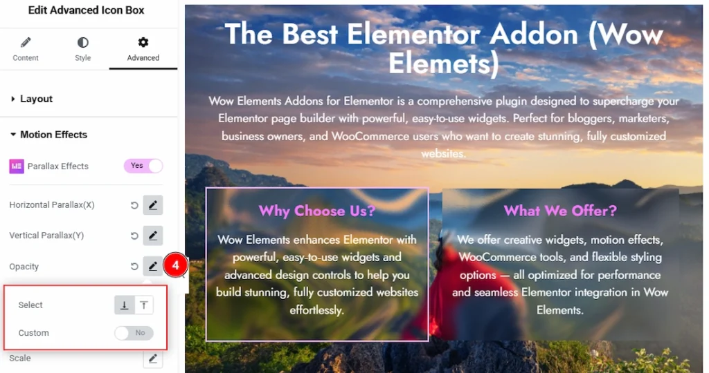 Configuring the Parallax Effects Extension 03