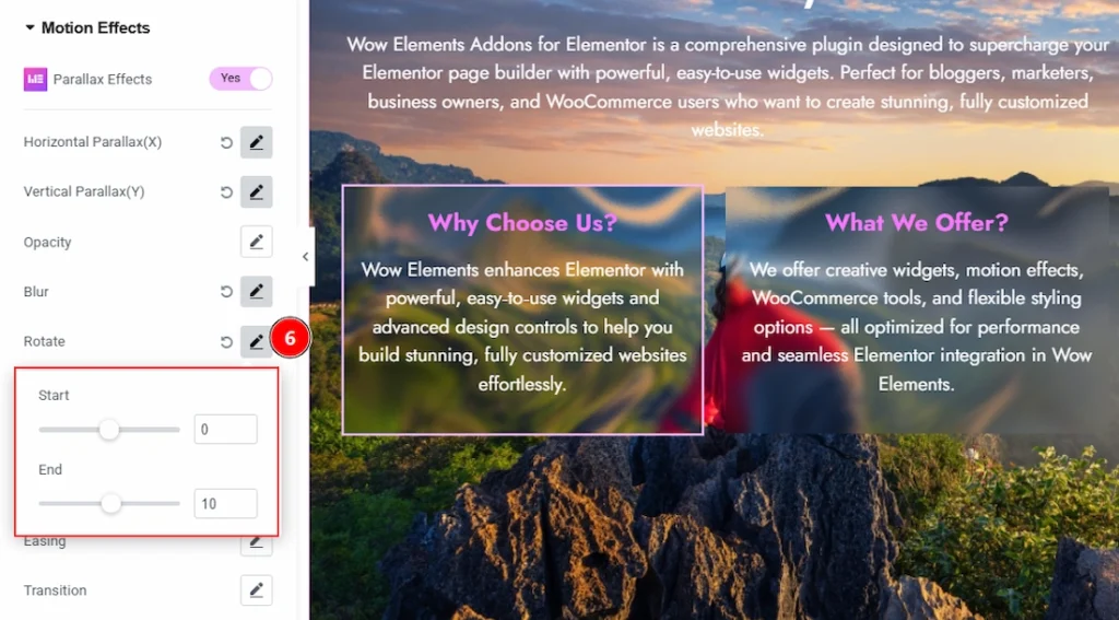 Configuring the Parallax Effects Extension 05
