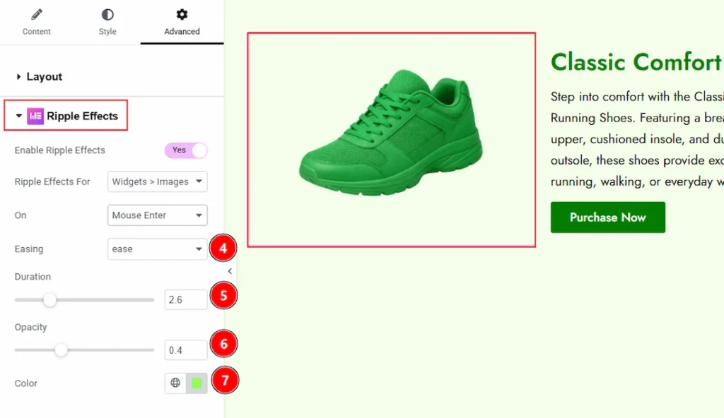 Configuring the Ripple Effects Extension on Image 03