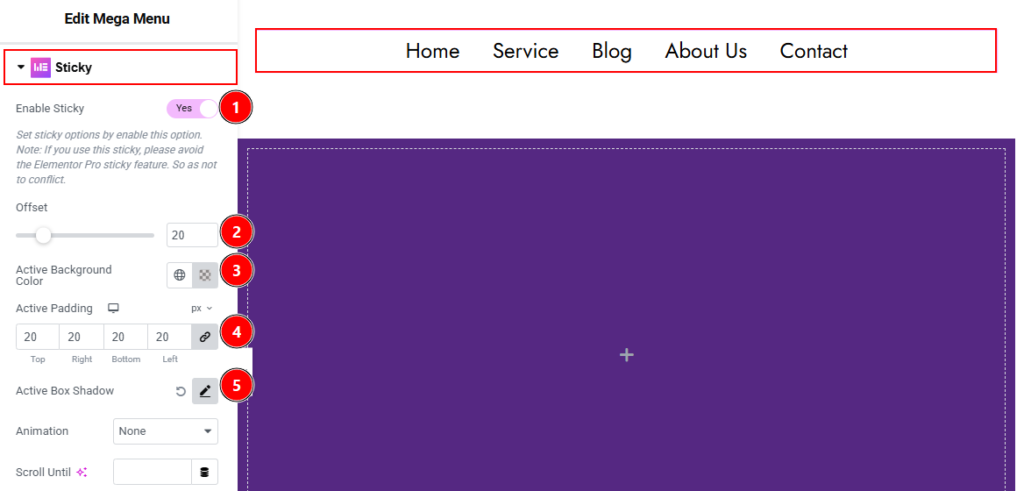 Configuring the Sticky Extension
