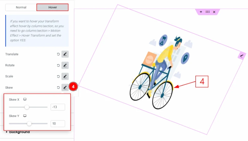 Configuring the Transform Effects - hover 04