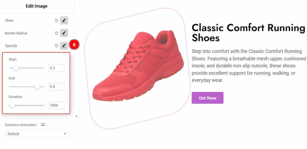 Configuring the Floating Effects Extension - Opacity