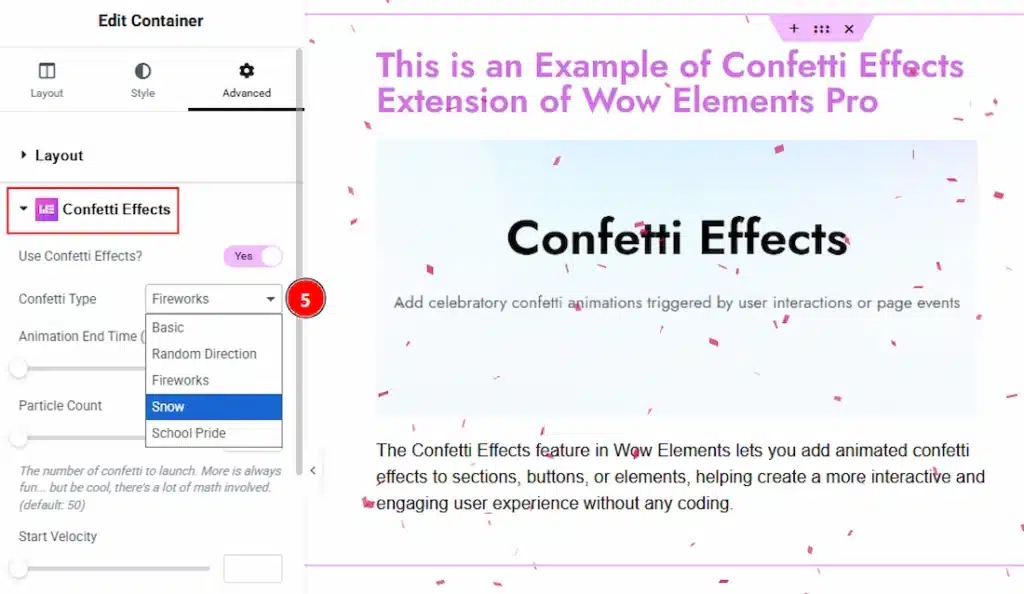 How to Customize the Confetti Effects Extension 02