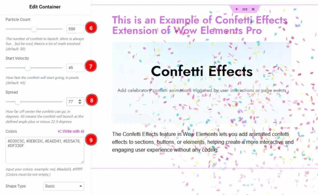 How to Customize the Confetti Effects Extension 03