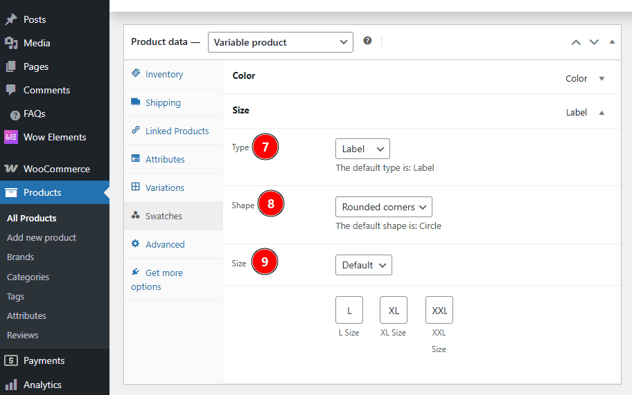 Add Variation Swatches To Product 11