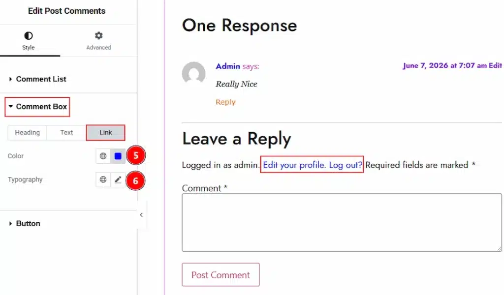 Style - Comment Box - Link