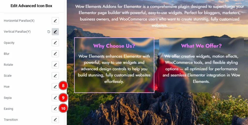 Configuring the Parallax Effects Extension 07