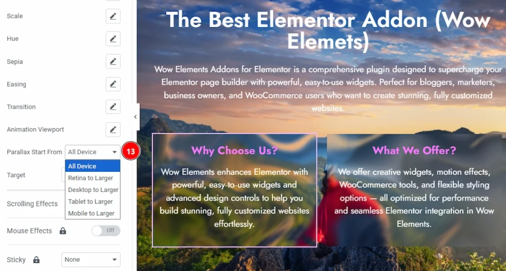 Configuring the Parallax Effects Extension 10