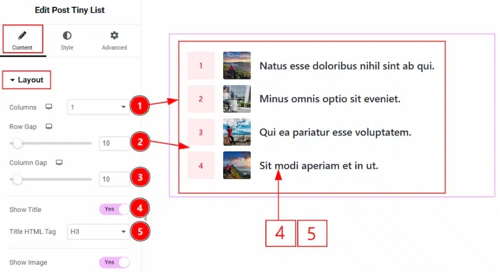 Content Tab - Layout Section 01
