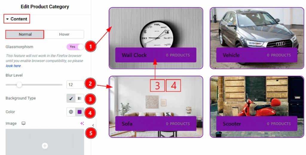 How to use the Product Category widget by Wow Elements Pro - Style Tab Overview - Content Section 01