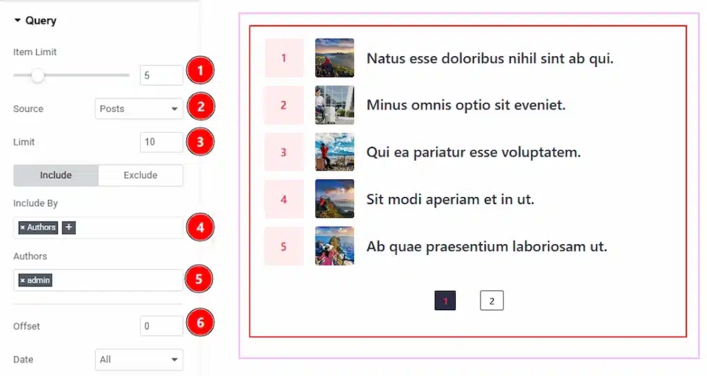 Content Tab - Query Section 01
