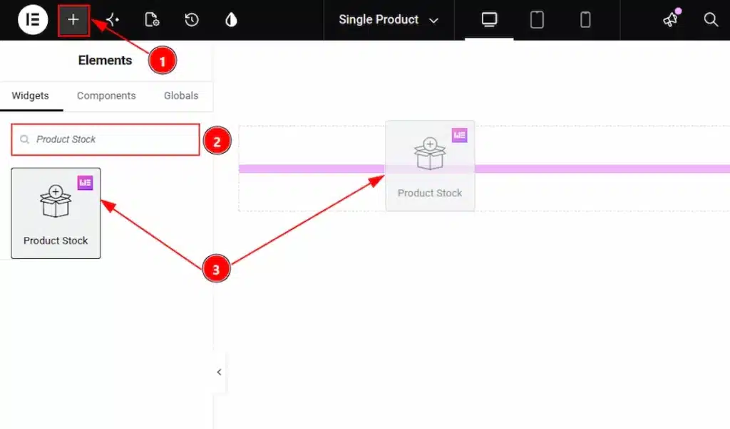 How to use the Product Stock widget by Wow Elements Pro - Inserting the Product Stock widget
