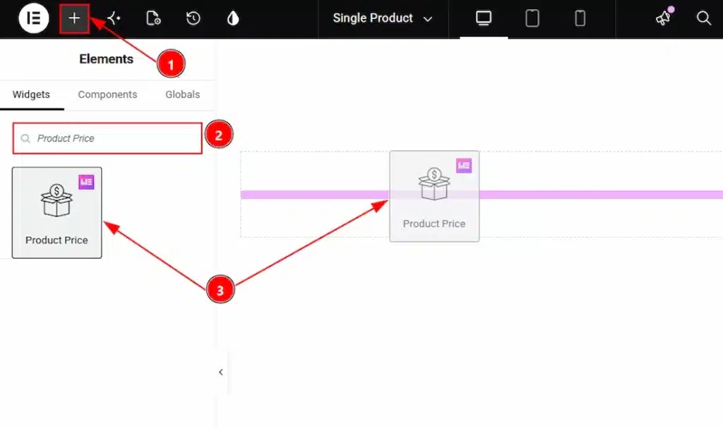 How to use the Product Price widget by Wow Elements Pro - Inserting the Product Price widget