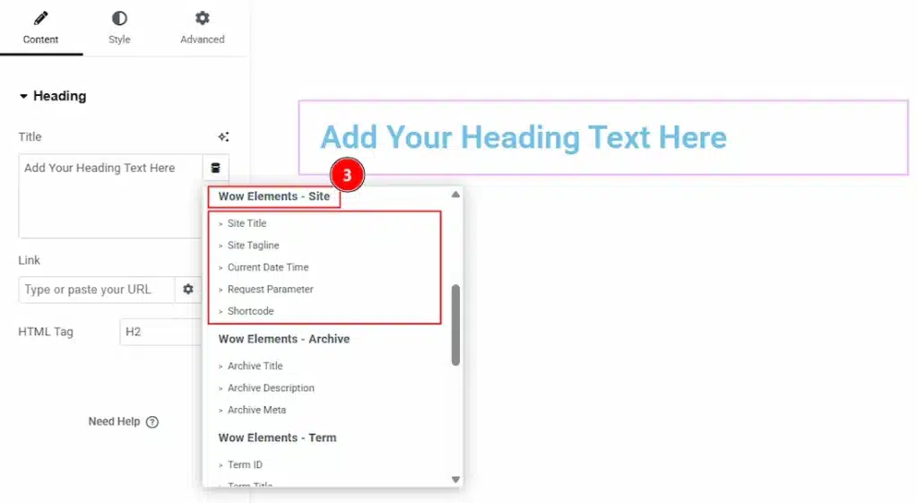 Identifying The Features of Dynamic Tags - Dynamic Tags of Wow Elements - Site