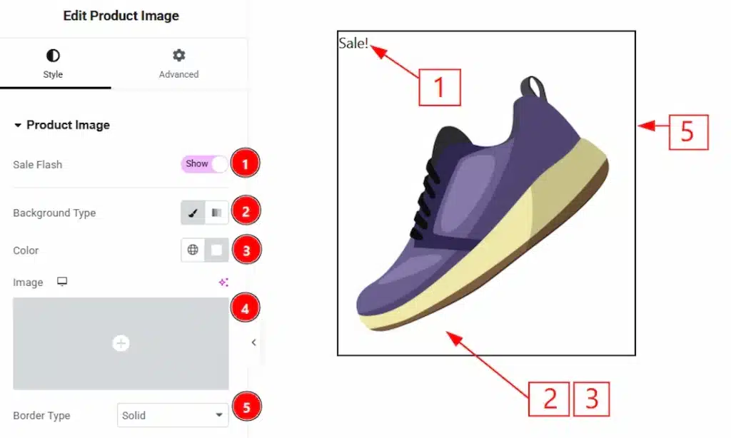 How to use the Product Image widget by Wow Elements Pro - Style Tab Overview - Product Image Section 01