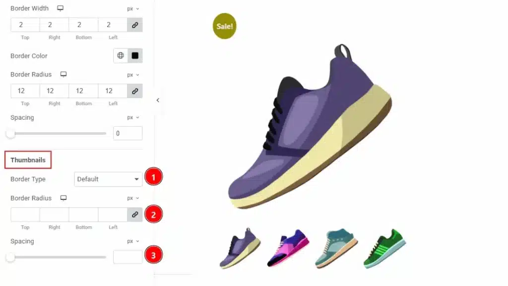 How to use the Product Image widget by Wow Elements Pro - Style Tab Overview - Product Image Section 03