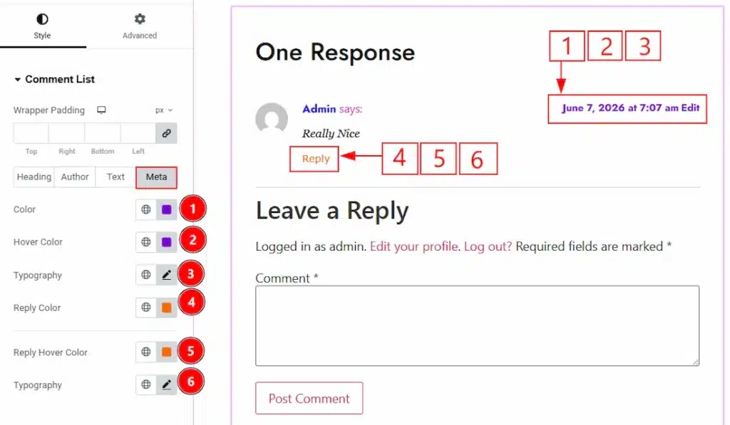Style - Comment List - Meta