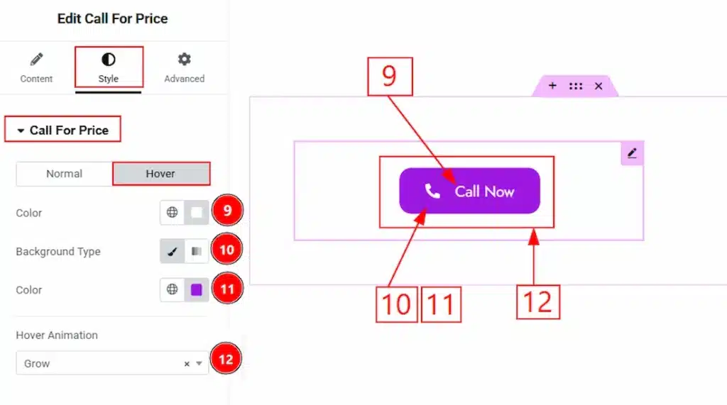 How to use the Call For Price widget by Wow Elements Pro - Style Tab Overview - Call For Price Section 03