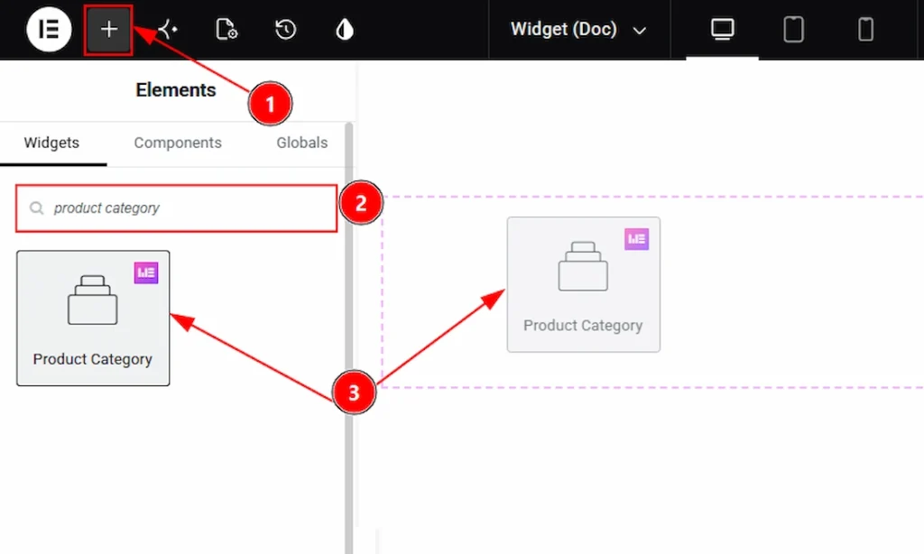 How to use the Product Category widget by Wow Elements Pro - Inserting the Product Category widget
