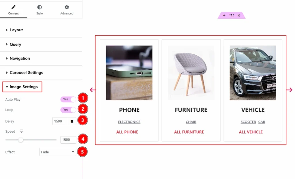Content Tab Overview - Image Settings Section