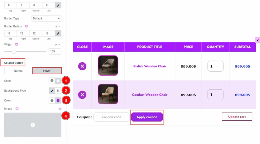Coupon Style Section - Coupon Button - Hover