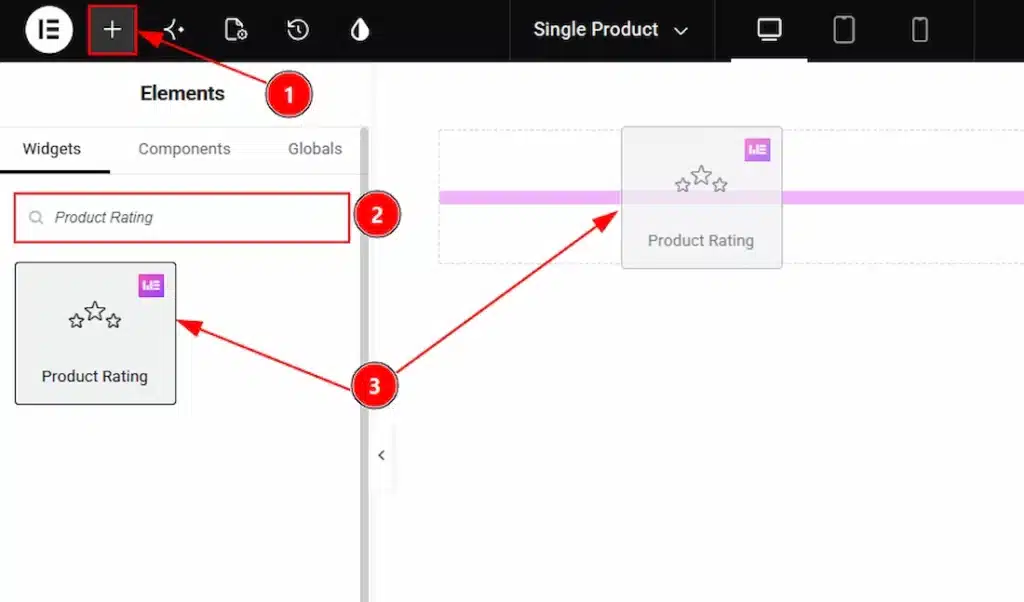 How to use the Product Rating widget by Wow Elements Pro - Inserting the Product Rating widget