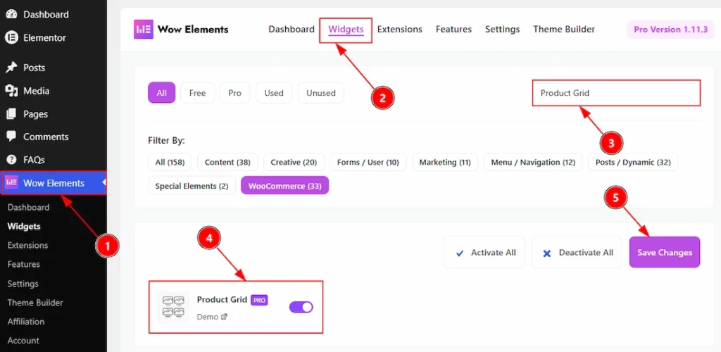 Enable the Product Grid Widget