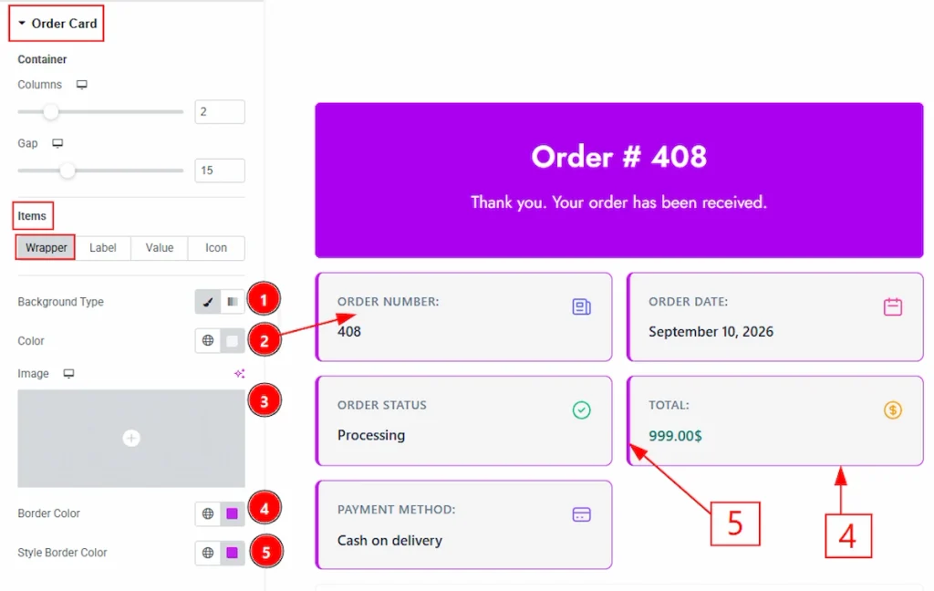 Order Card Section - wrapper