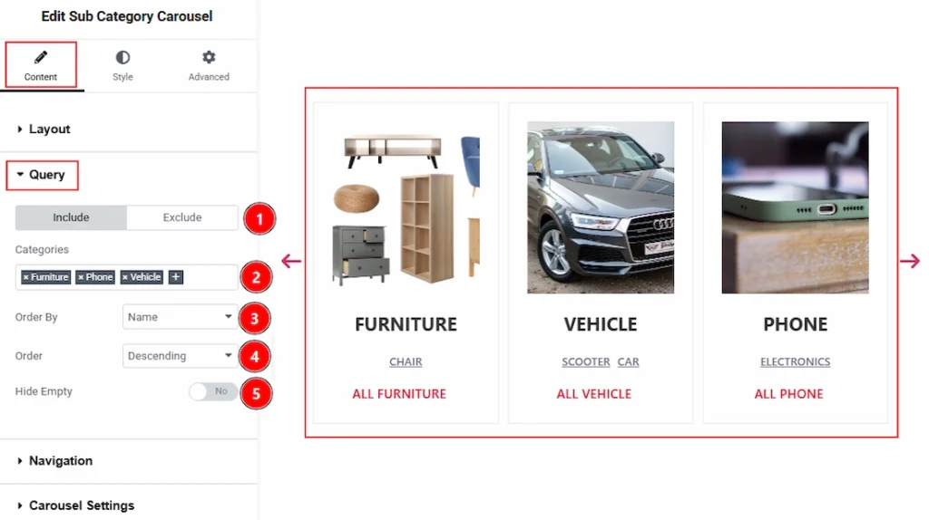 Content Tab Overview - Query Section