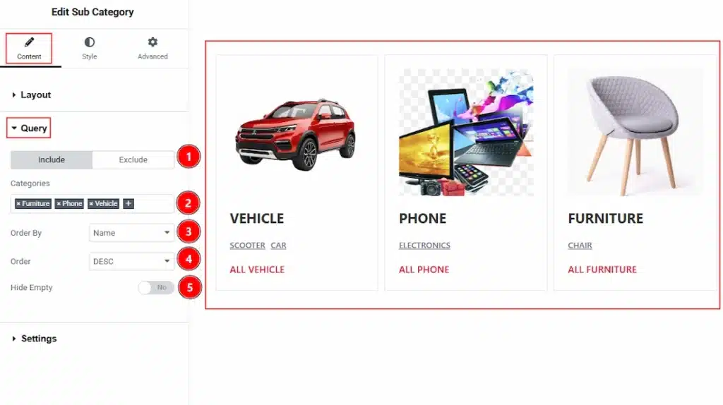 Content Tab Overview - Query Section