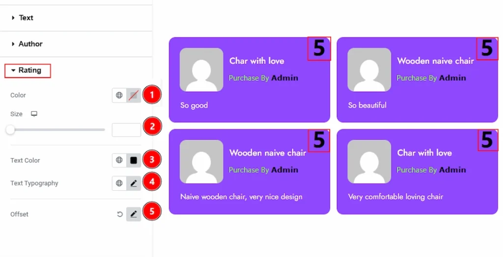 How to use the Product Reviews widget by Wow Elements Pro - Style Tab Overview - Rating Section