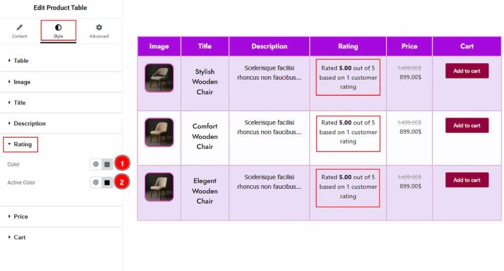 Rating Section
