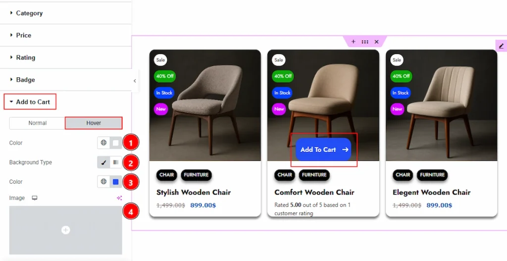 Add to Cart Section - Hover