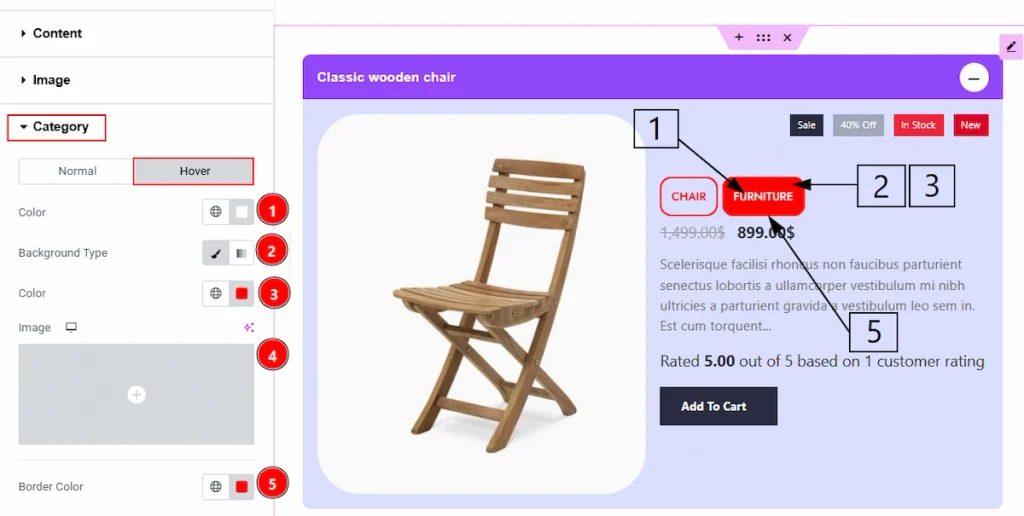 Category Section - hover